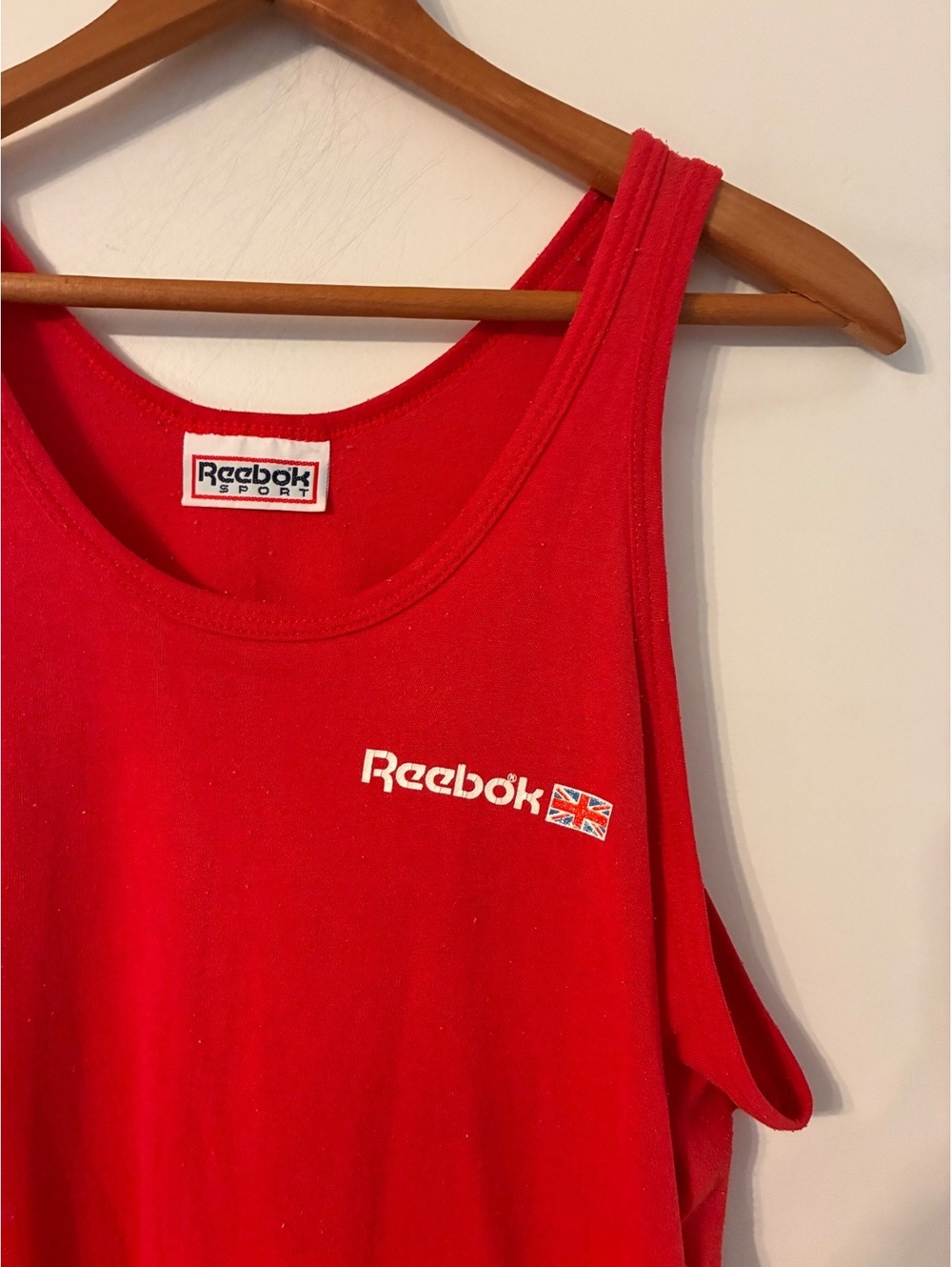 Vintage Reebok Sport Red Tank Top Union Jack Men’s S/M
